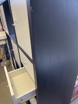 Large Black and White cubbie/drawer system