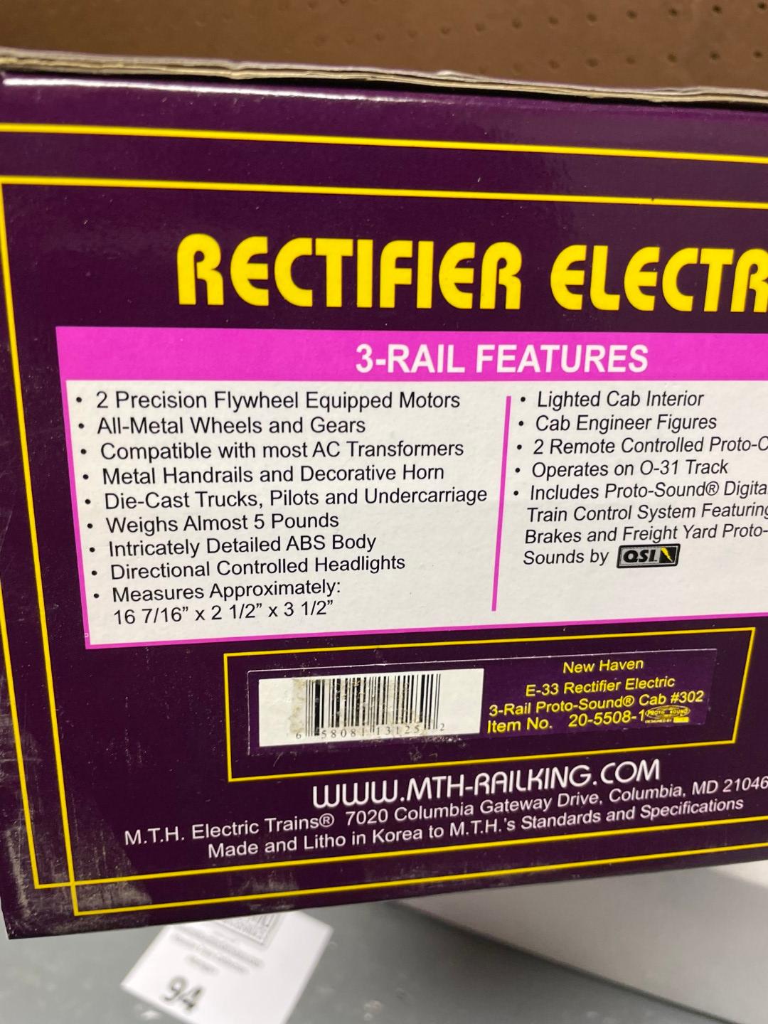 MTH Rail King New Haven E-33 Rectifier Electric 3 Rail Proto-Sound