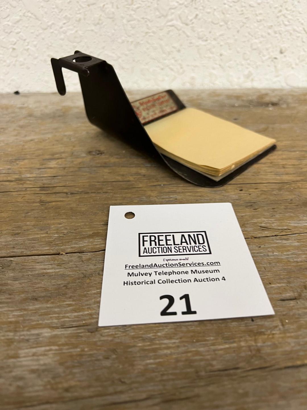Studebaker Machine Co. Desk Telephone advertising attachment