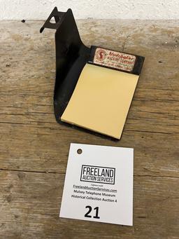 Studebaker Machine Co. Desk Telephone advertising attachment
