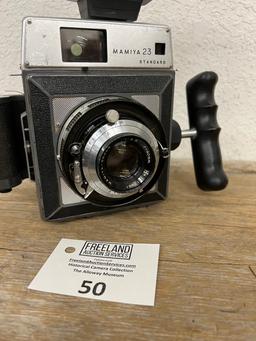 Mamiya 23 Standard Press style camera with Soligor 42 DA Flash