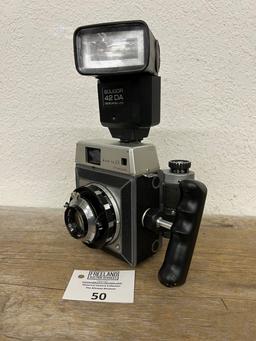 Mamiya 23 Standard Press style camera with Soligor 42 DA Flash