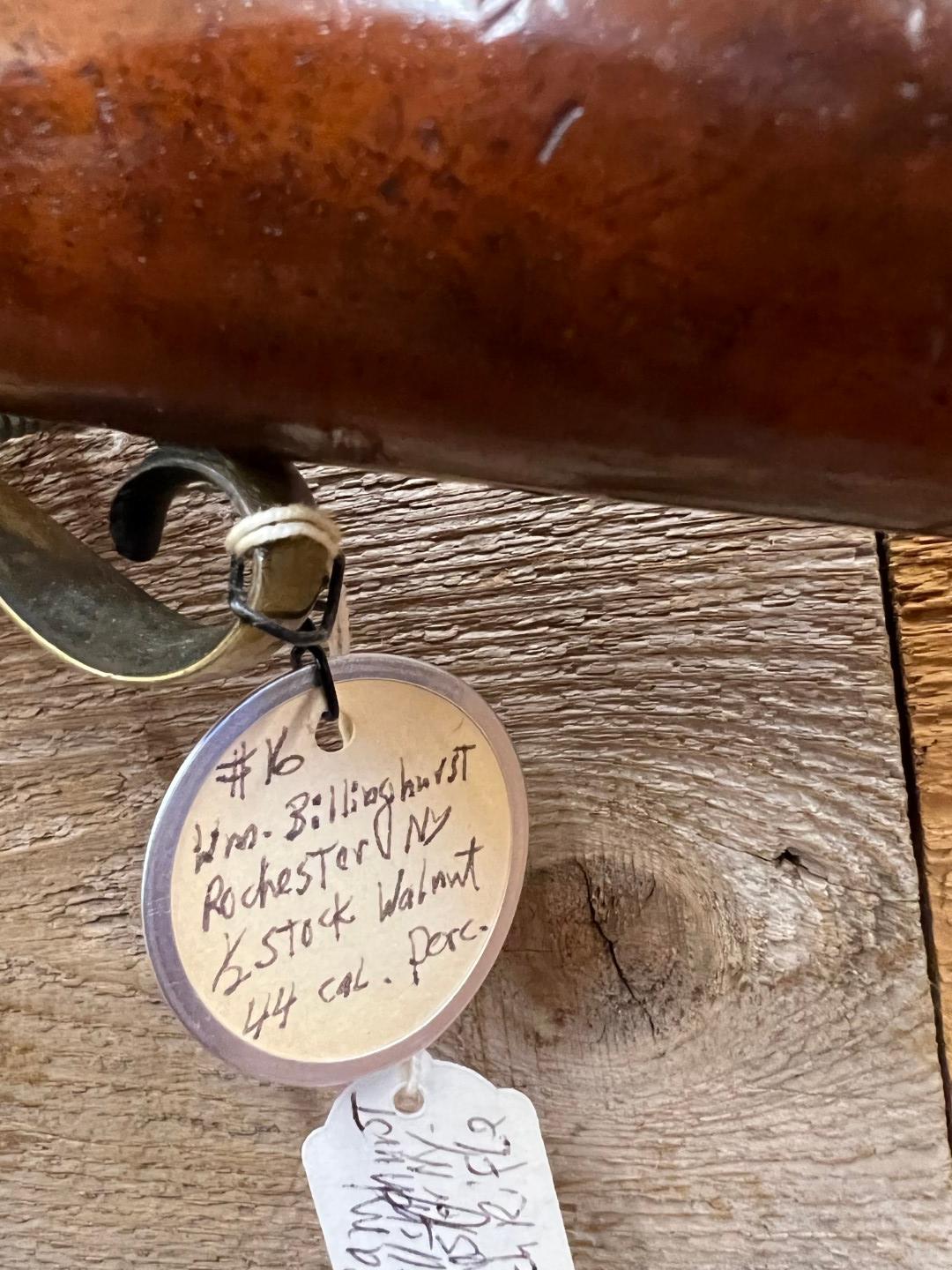 William Billinghurst ½ Stock Walnut  Percussion 44 Cal. 47” Target Rifle
