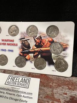 Wartime SILVER Nickels 1942-1945 complete group of 11