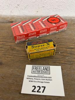 Group of 6 .22 Long Rifle Ammo boxes