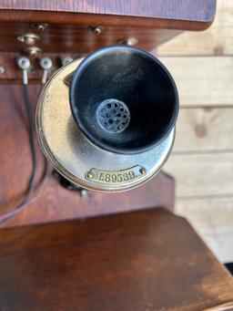 1908 WESCO Style No. 3 Oak Two Box wall telephone