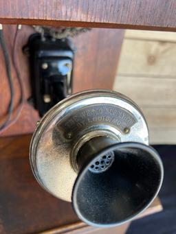 1908 WESCO Style No. 3 Oak Two Box wall telephone
