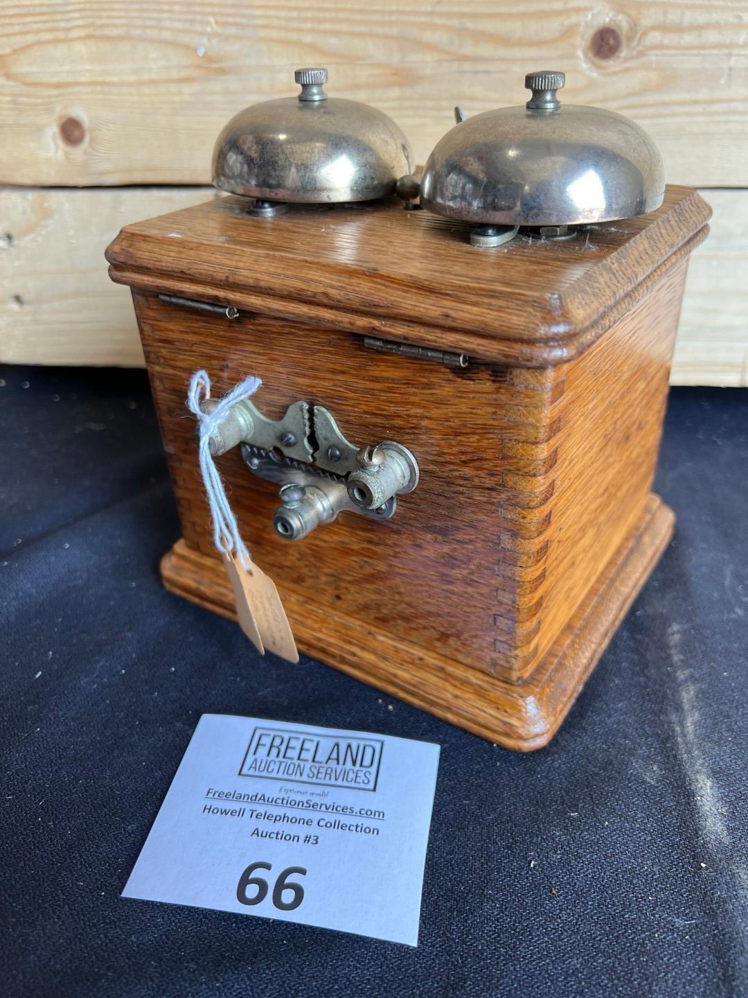 Early 1890s Swedish American OAK Extension bell box with Williams Abbott ringer