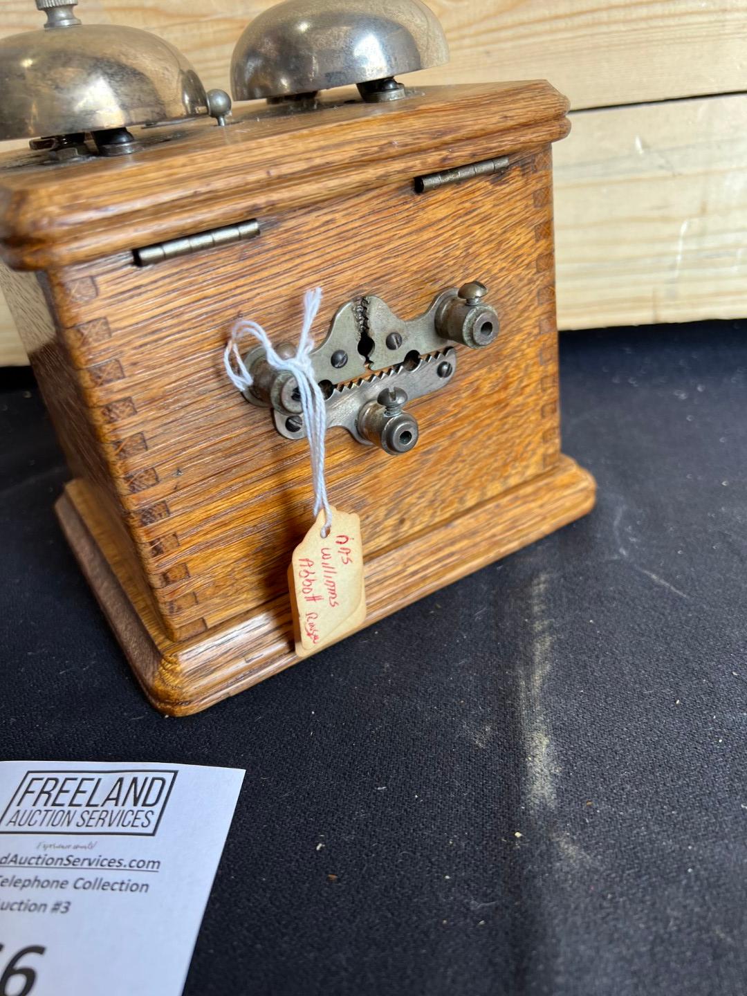Early 1890s Swedish American OAK Extension bell box with Williams Abbott ringer