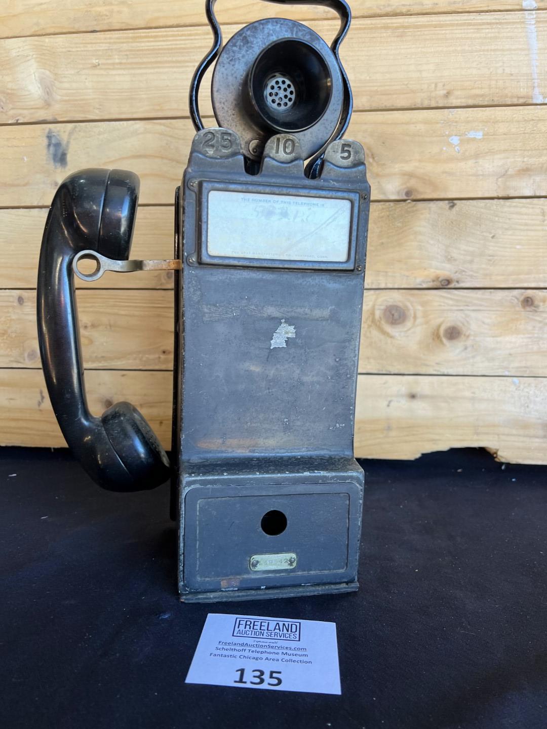 Gray PayStation model 24 multi-coin portable early 1900s payphone
