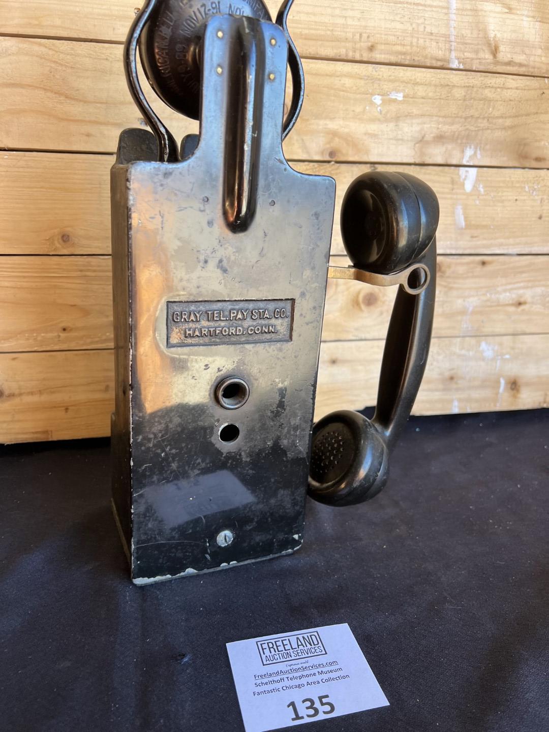 Gray PayStation model 24 multi-coin portable early 1900s payphone
