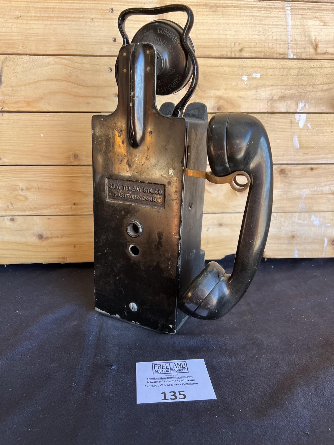 Gray PayStation model 24 multi-coin portable early 1900s payphone