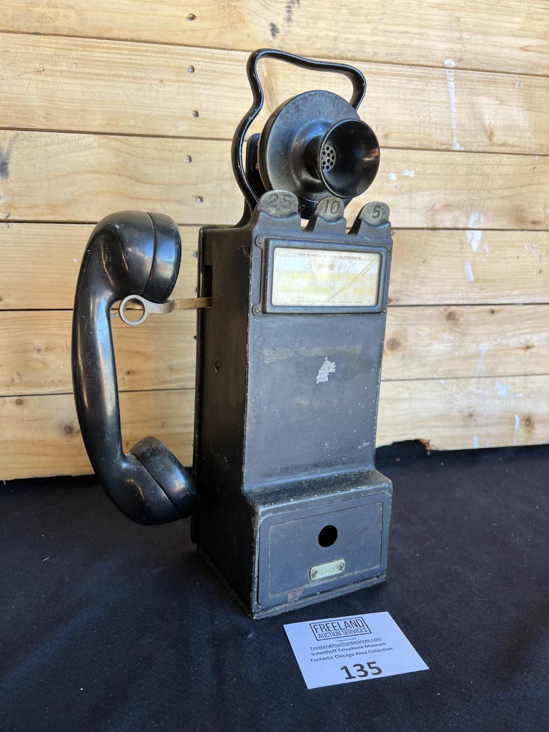 Gray PayStation model 24 multi-coin portable early 1900s payphone
