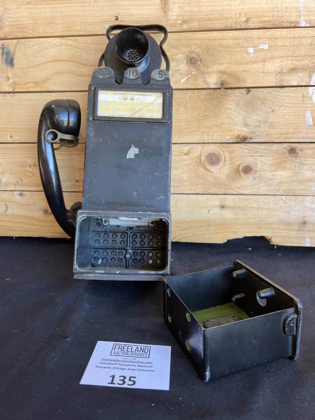 Gray PayStation model 24 multi-coin portable early 1900s payphone