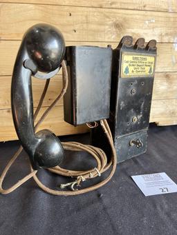 unusual Gray Paystation coin collector attached to a Kellogg Spacesaver telephone