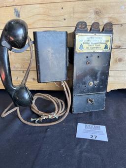 unusual Gray Paystation coin collector attached to a Kellogg Spacesaver telephone