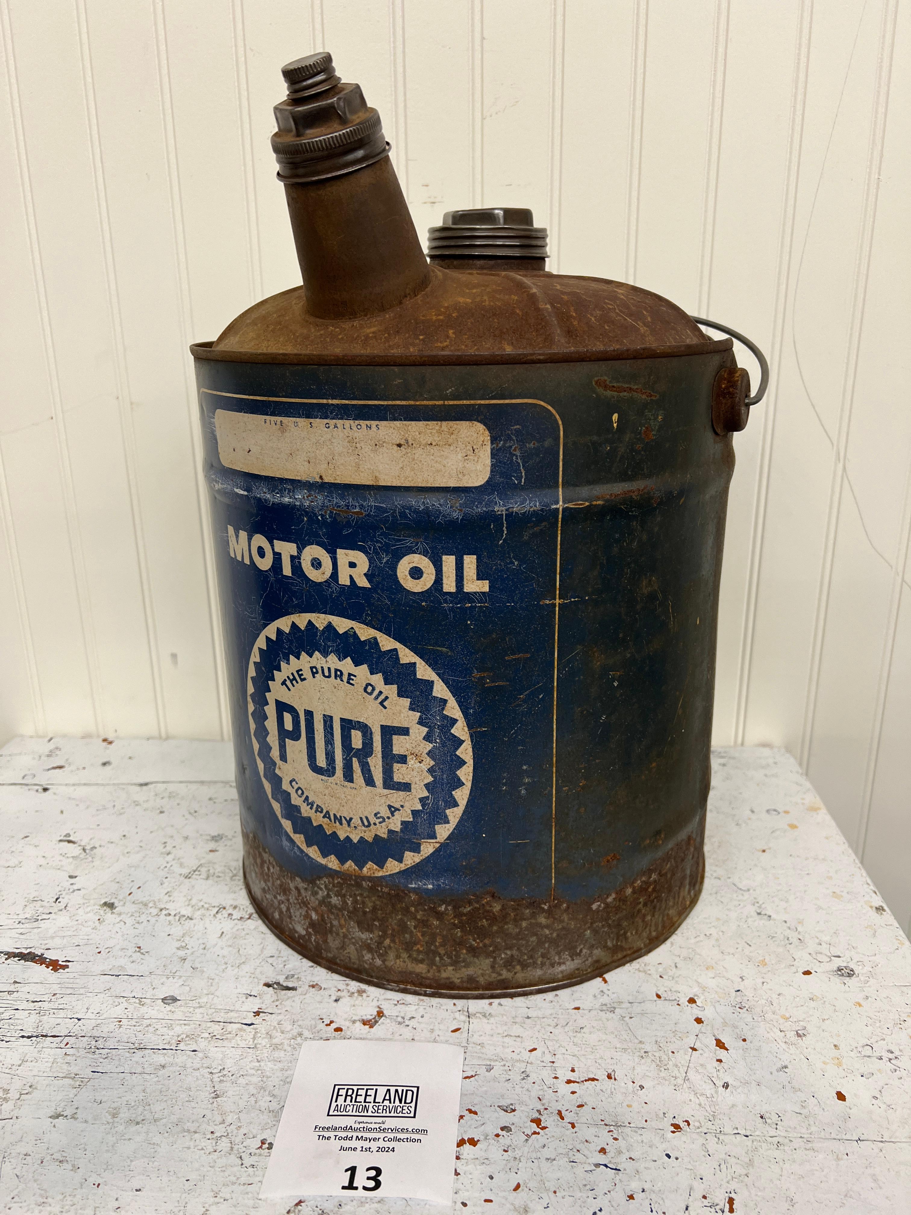 Pure Motor Oil Advertising Gas Can