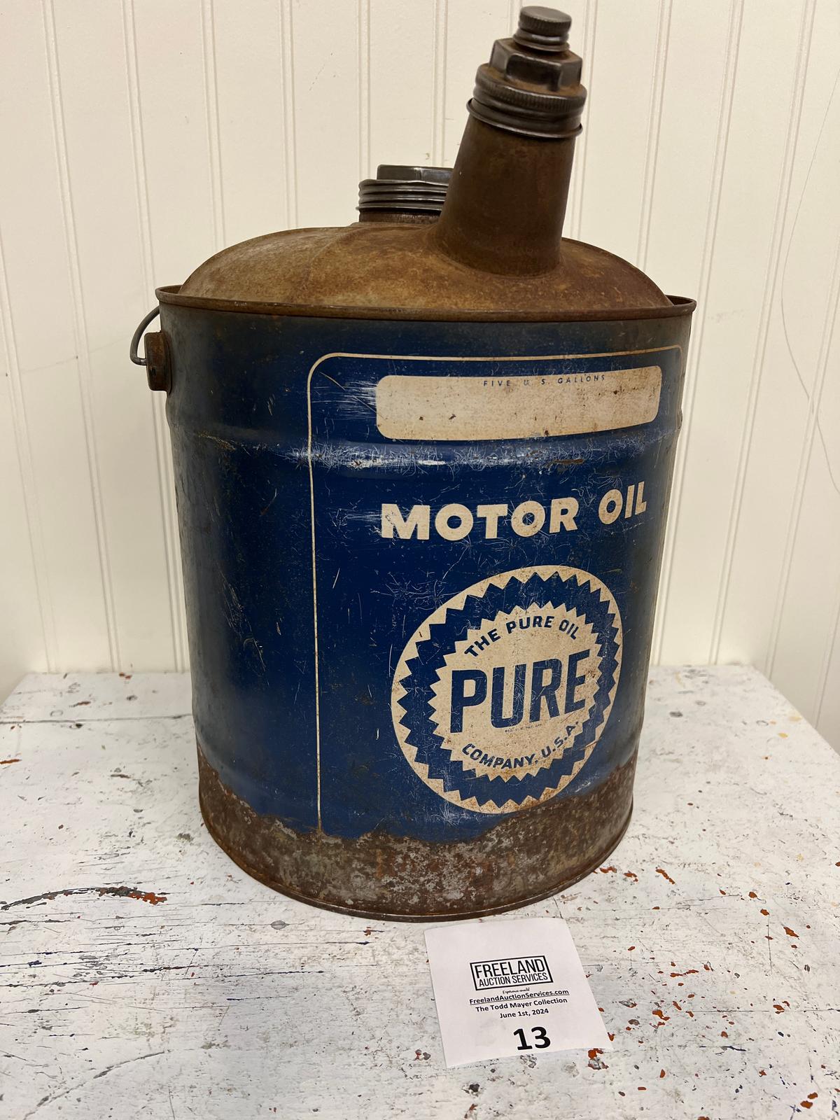 Pure Motor Oil Advertising Gas Can