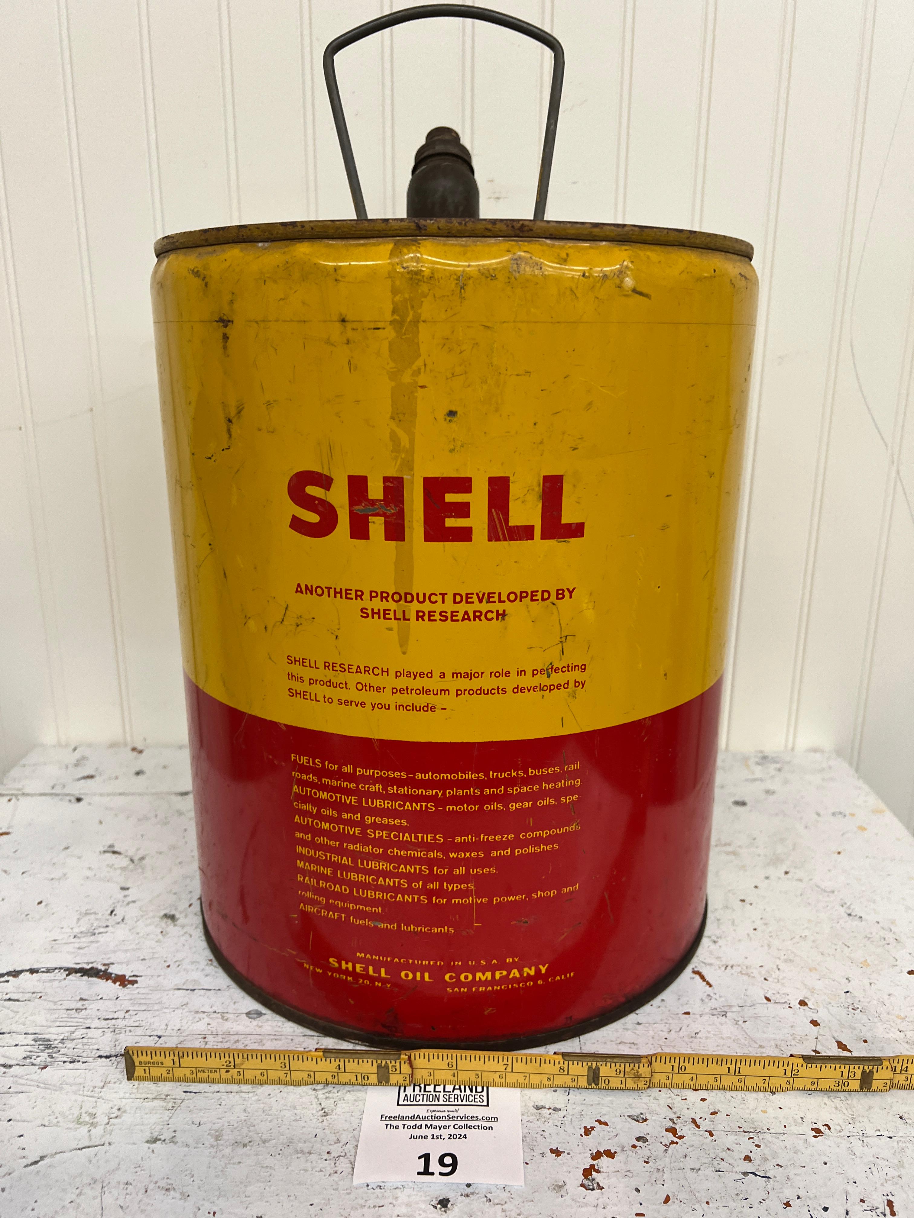 Shell Oil Company 5 gallon Advertising gas can