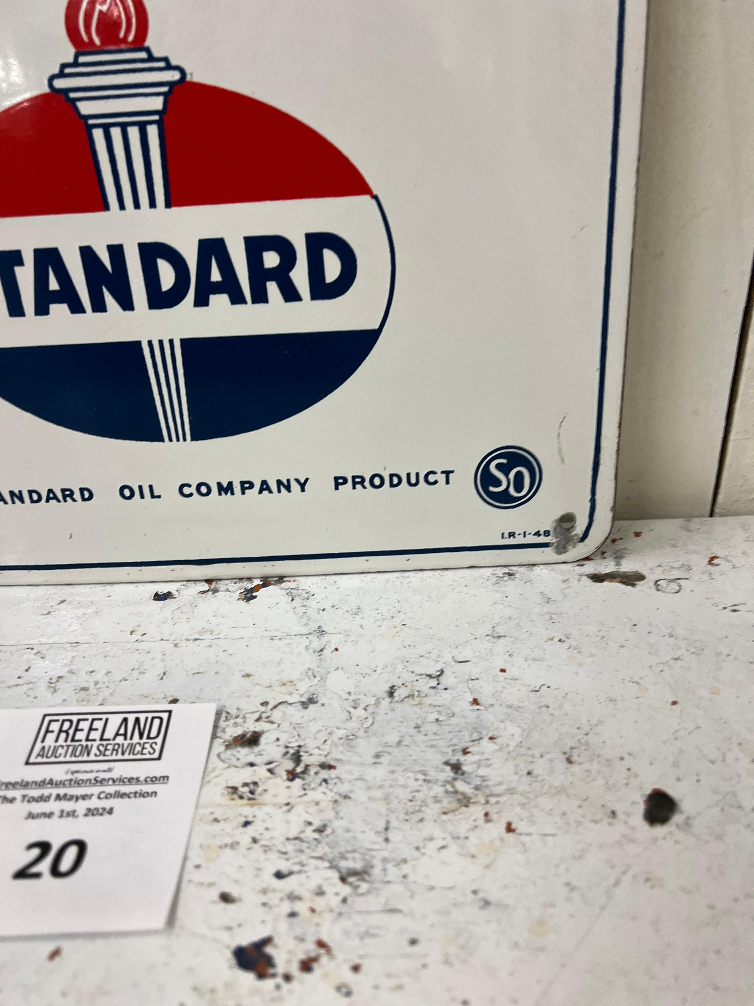 Standard Red Crown Standard Oil Company original Gas Pump Plate