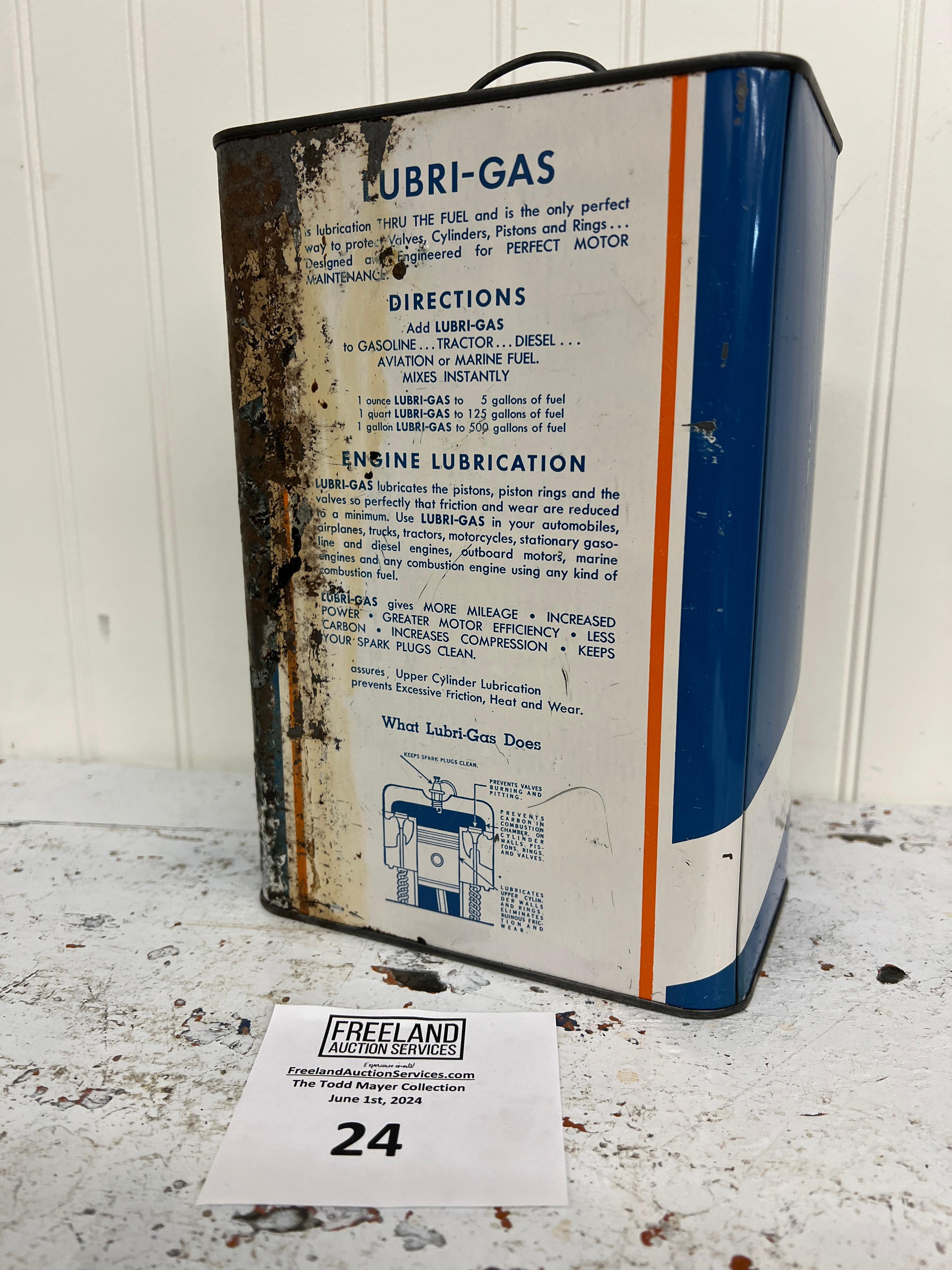 Lubri-Gas one gallon advertising can with CAMEL logo