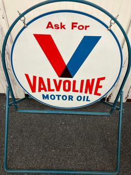 1960s Valvoline Mot or Oil A-M Curb Sign EXCELLENT CONDITION