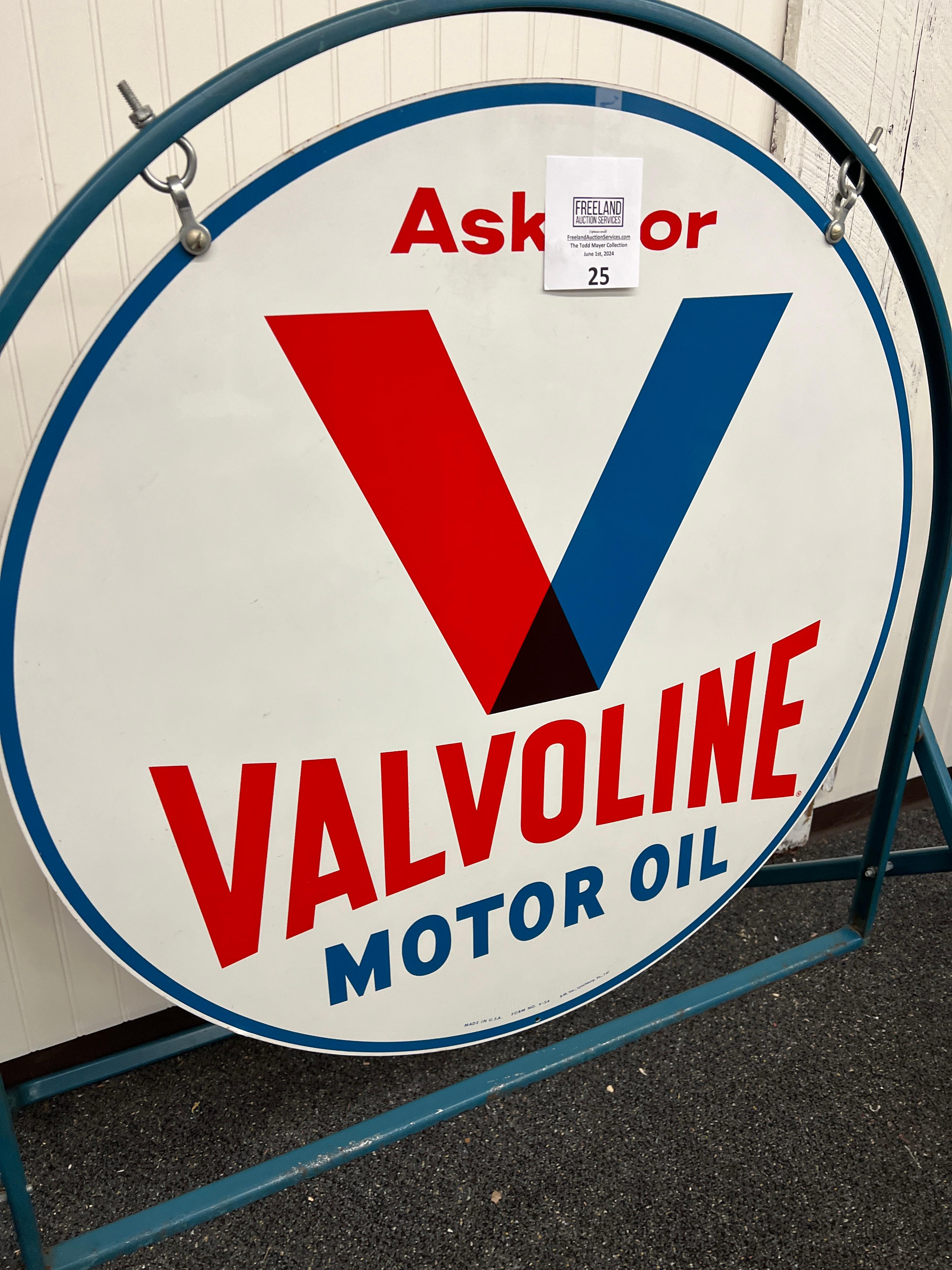 1960s Valvoline Mot or Oil A-M Curb Sign EXCELLENT CONDITION