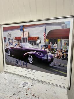 2004 St. Ignace 29th Annual Straits Area Antique Auto Show signed framed print