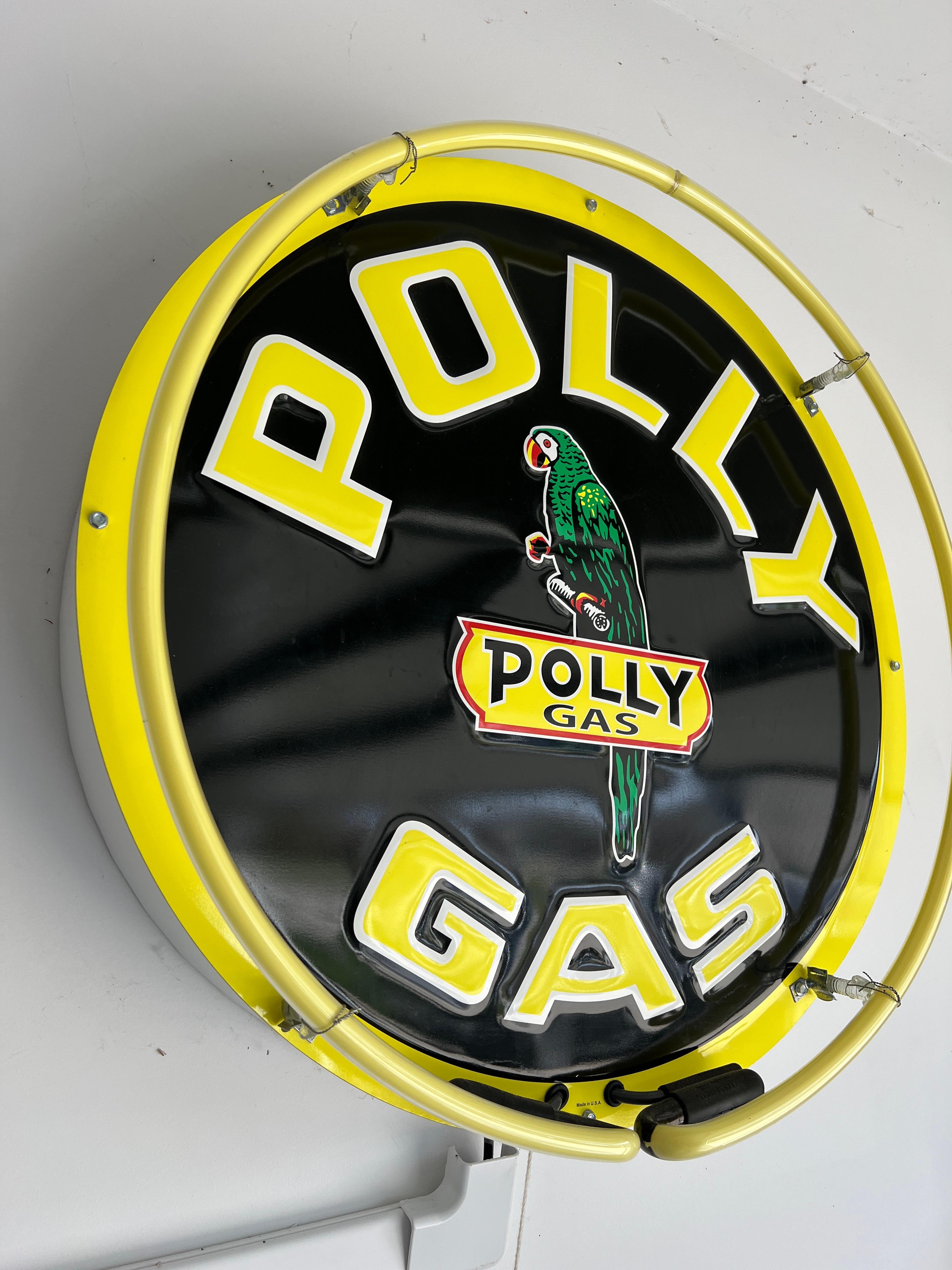 Polly Gas Neon Lighted sign Made in USA