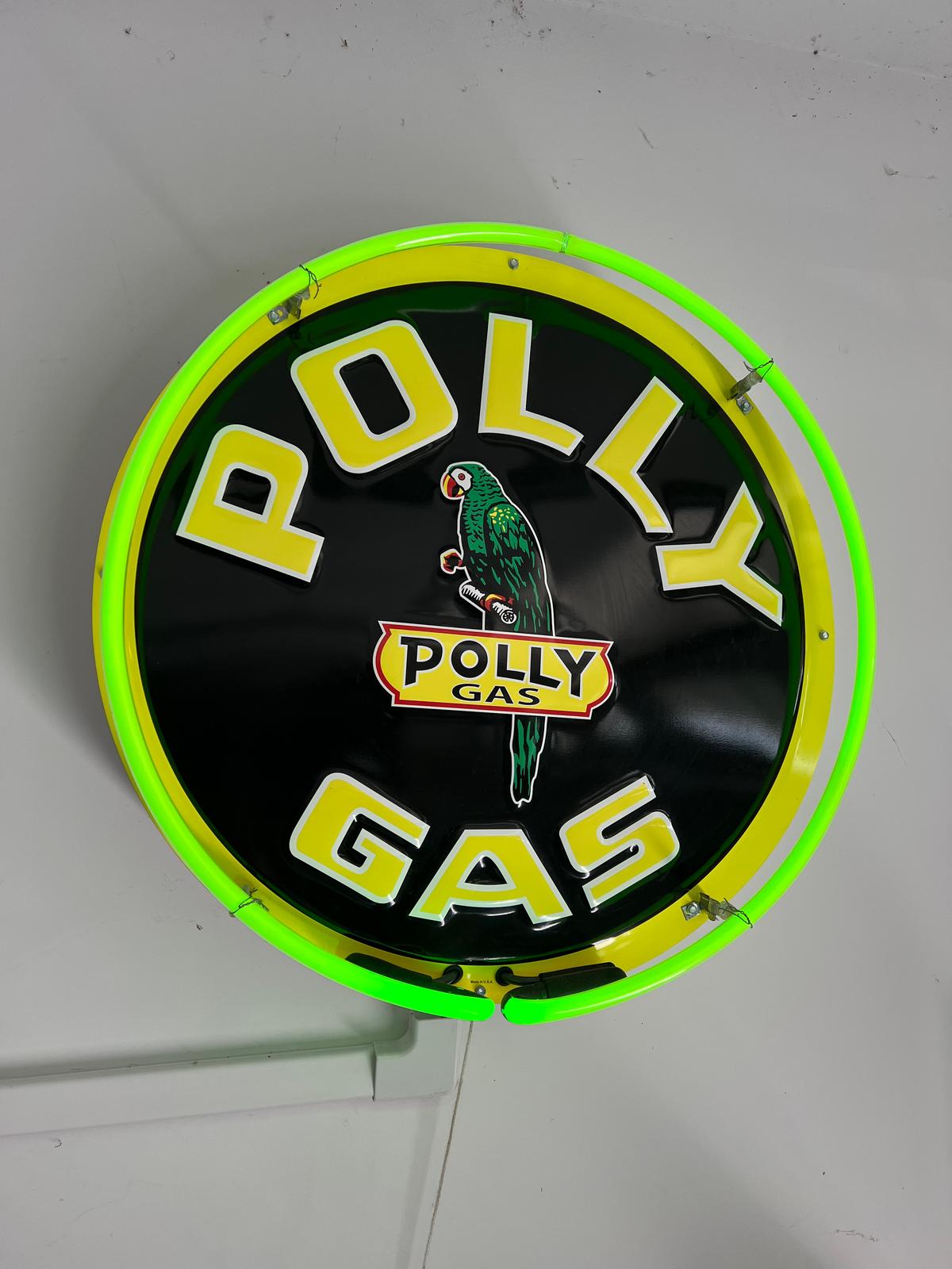 Polly Gas Neon Lighted sign Made in USA