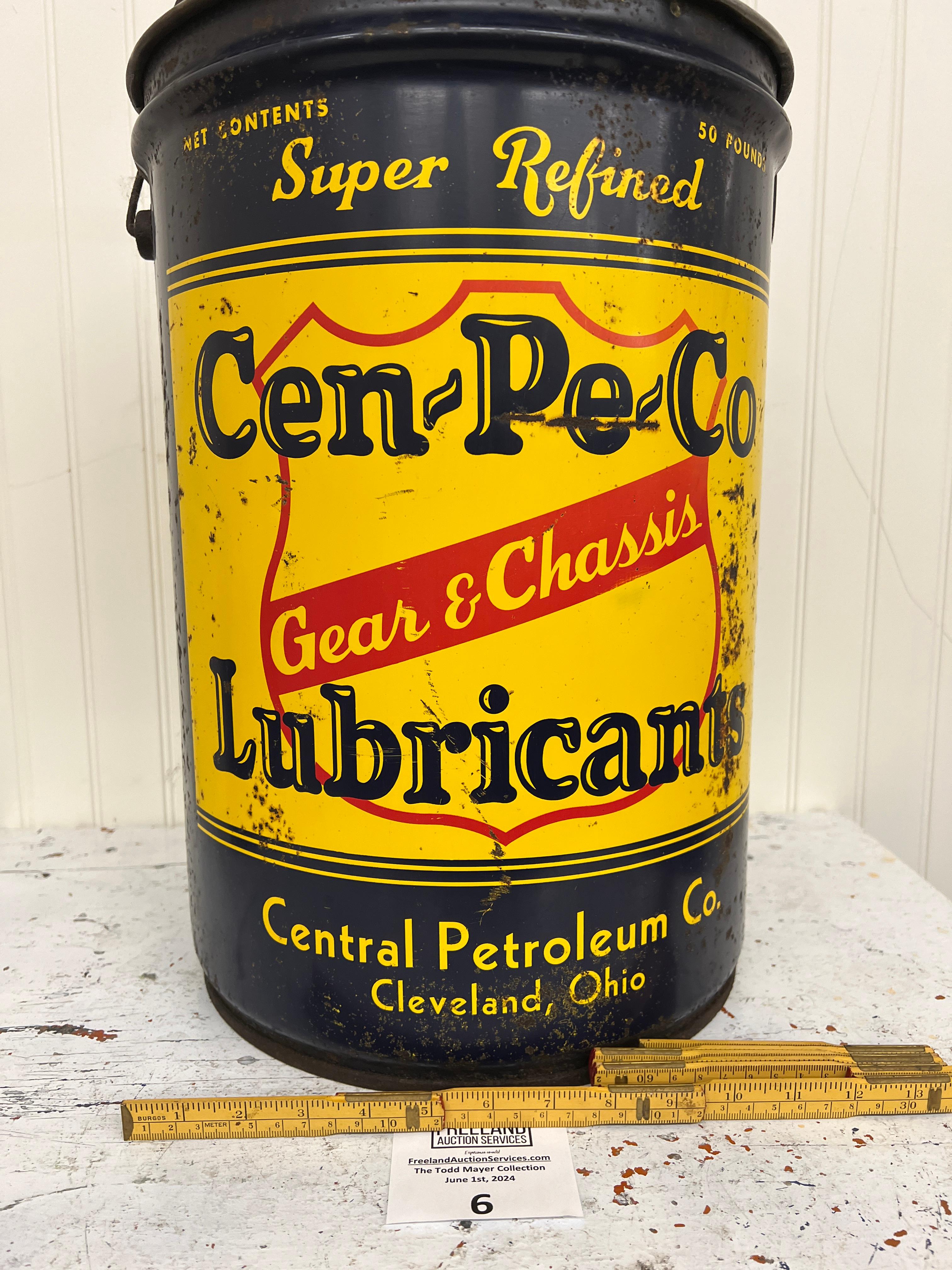 Cen-Pe-Co Lubricants GEAR & CHASSIS 50 lbs steel advertising can