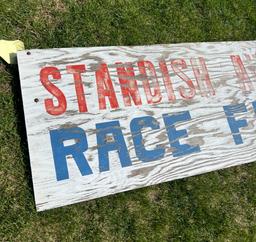 Standish Auto RACE FANS Welcomes CARQUEST 1980s wooden sign from Race Track