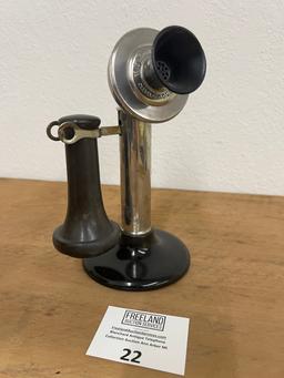 North Electric 1903 nickel candlestick telephone with THICK Shaft
