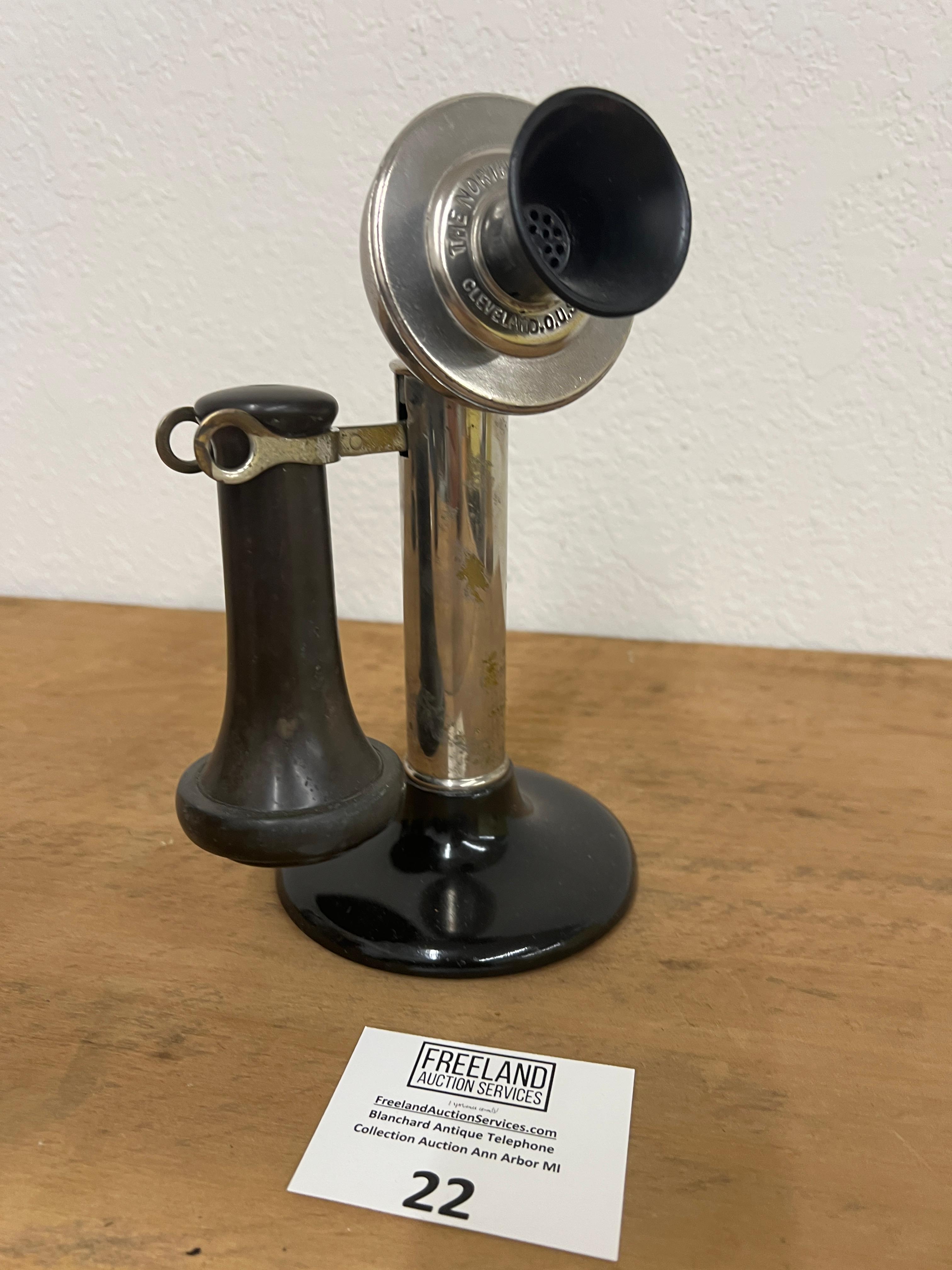 North Electric 1903 nickel candlestick telephone with THICK Shaft