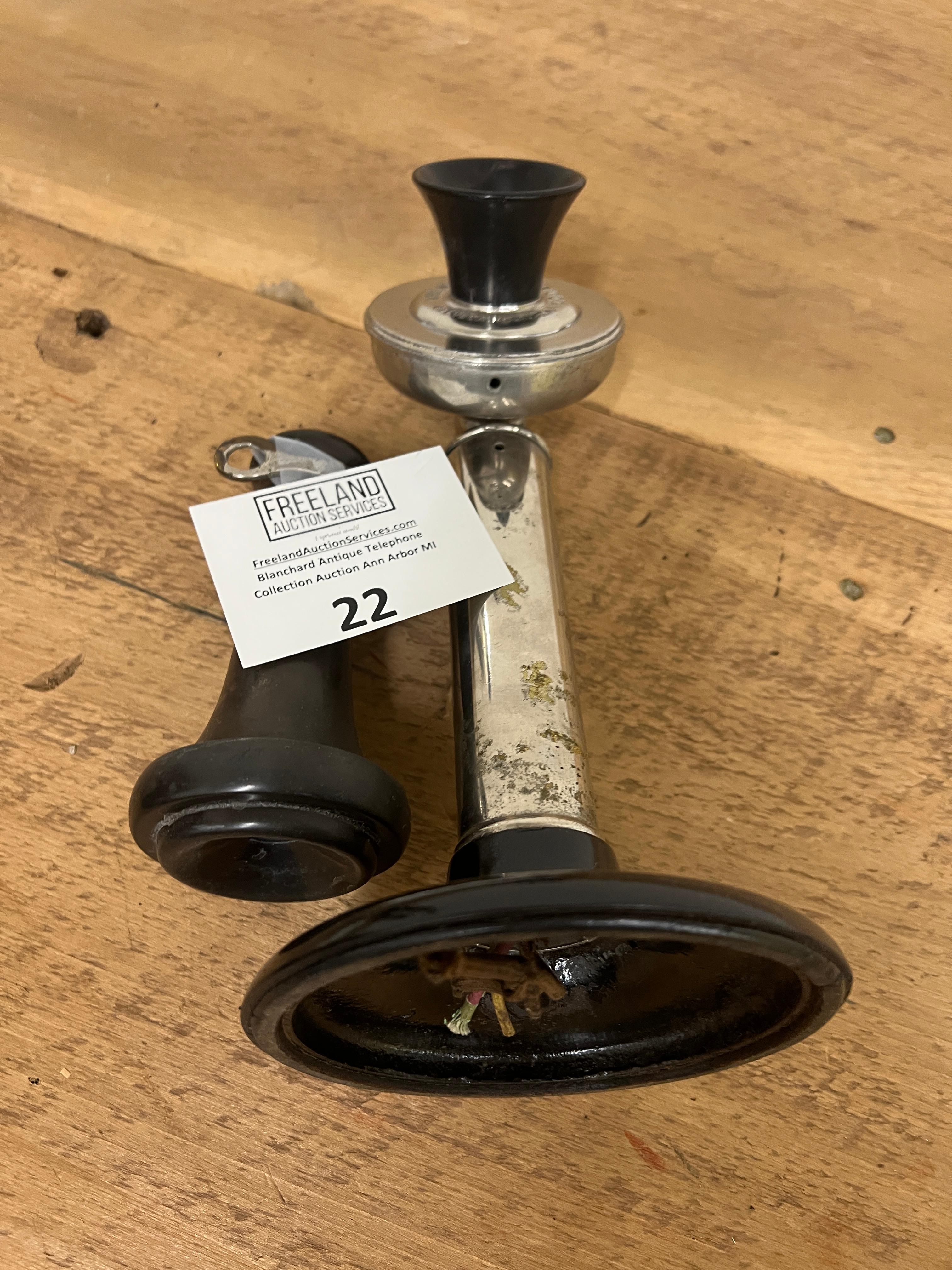North Electric 1903 nickel candlestick telephone with THICK Shaft