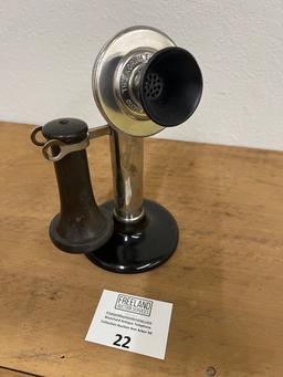 North Electric 1903 nickel candlestick telephone with THICK Shaft