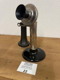 North Electric 1903 nickel candlestick telephone with THICK Shaft