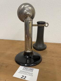 North Electric 1903 nickel candlestick telephone with THICK Shaft