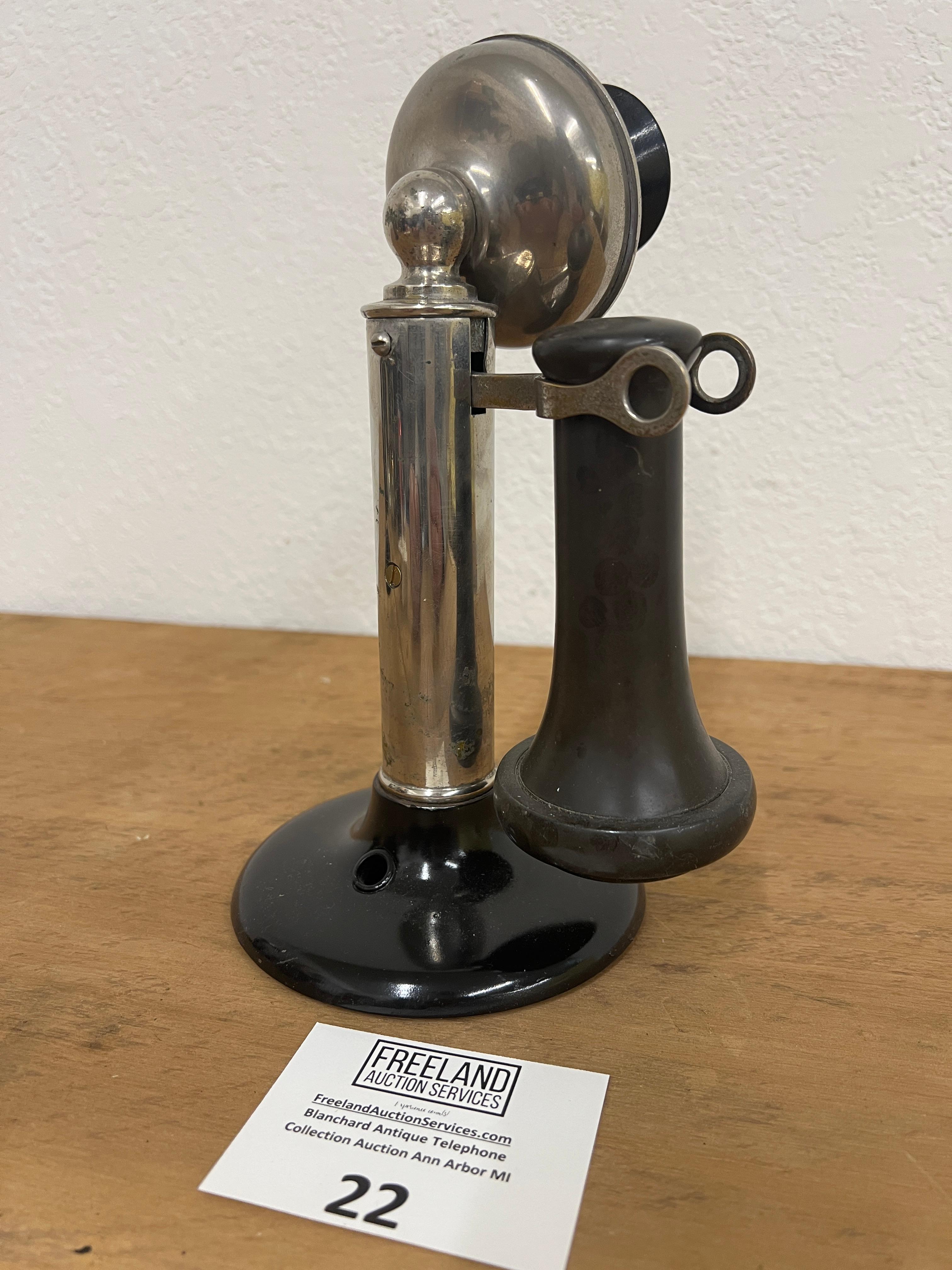 North Electric 1903 nickel candlestick telephone with THICK Shaft