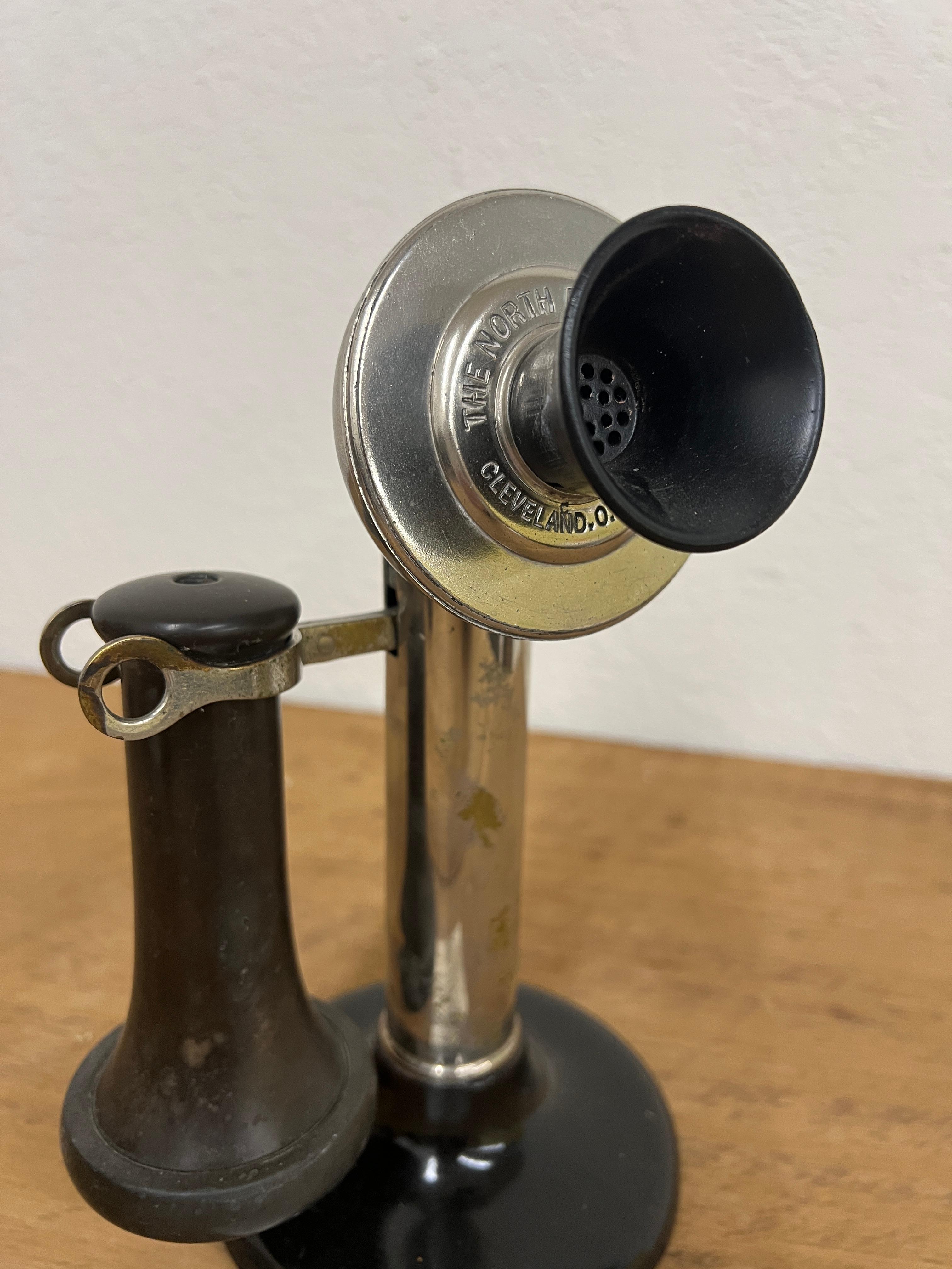 North Electric 1903 nickel candlestick telephone with THICK Shaft