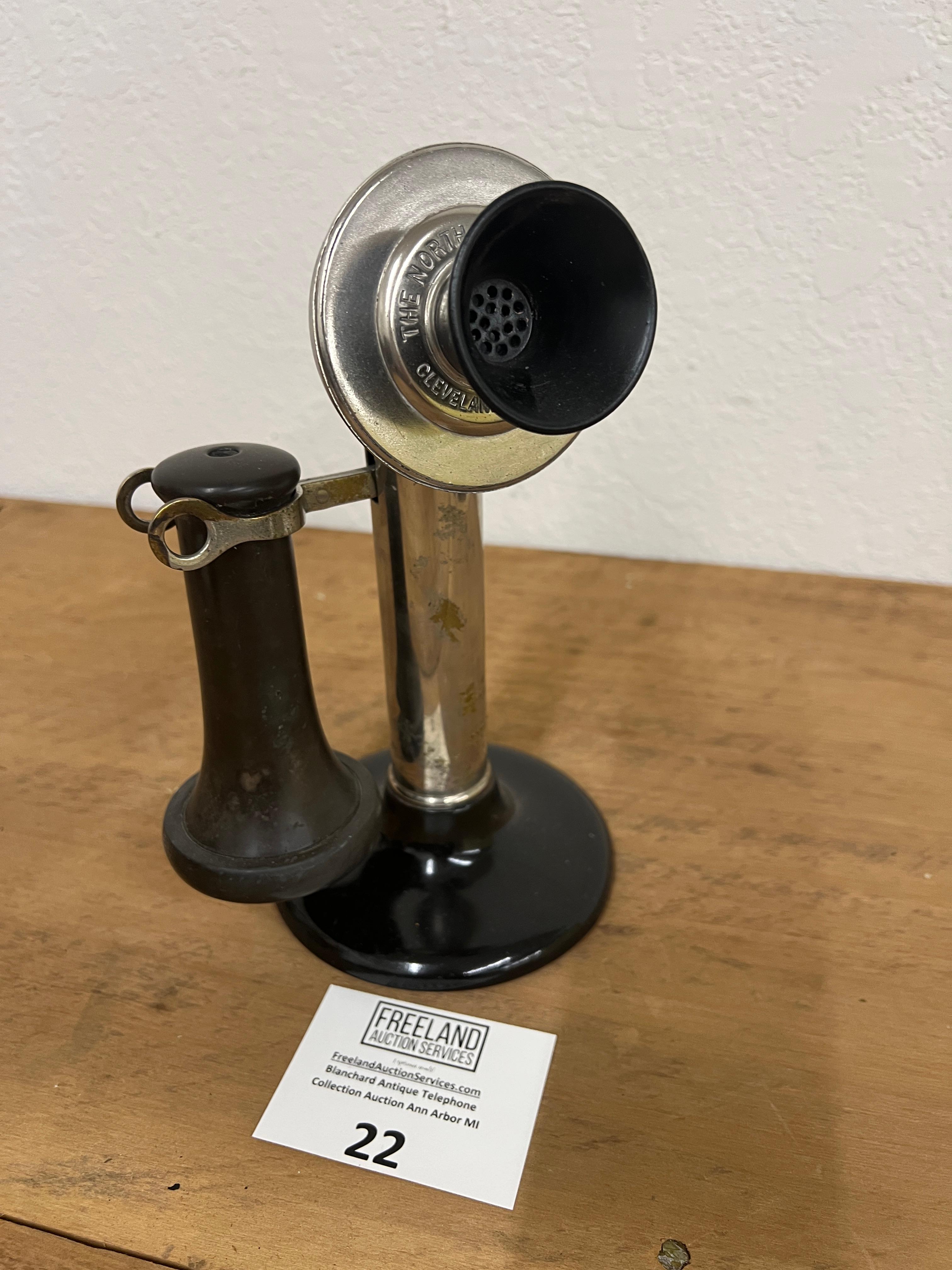 North Electric 1903 nickel candlestick telephone with THICK Shaft