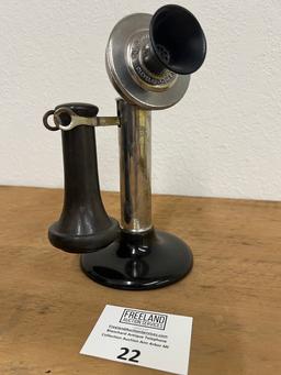 North Electric 1903 nickel candlestick telephone with THICK Shaft