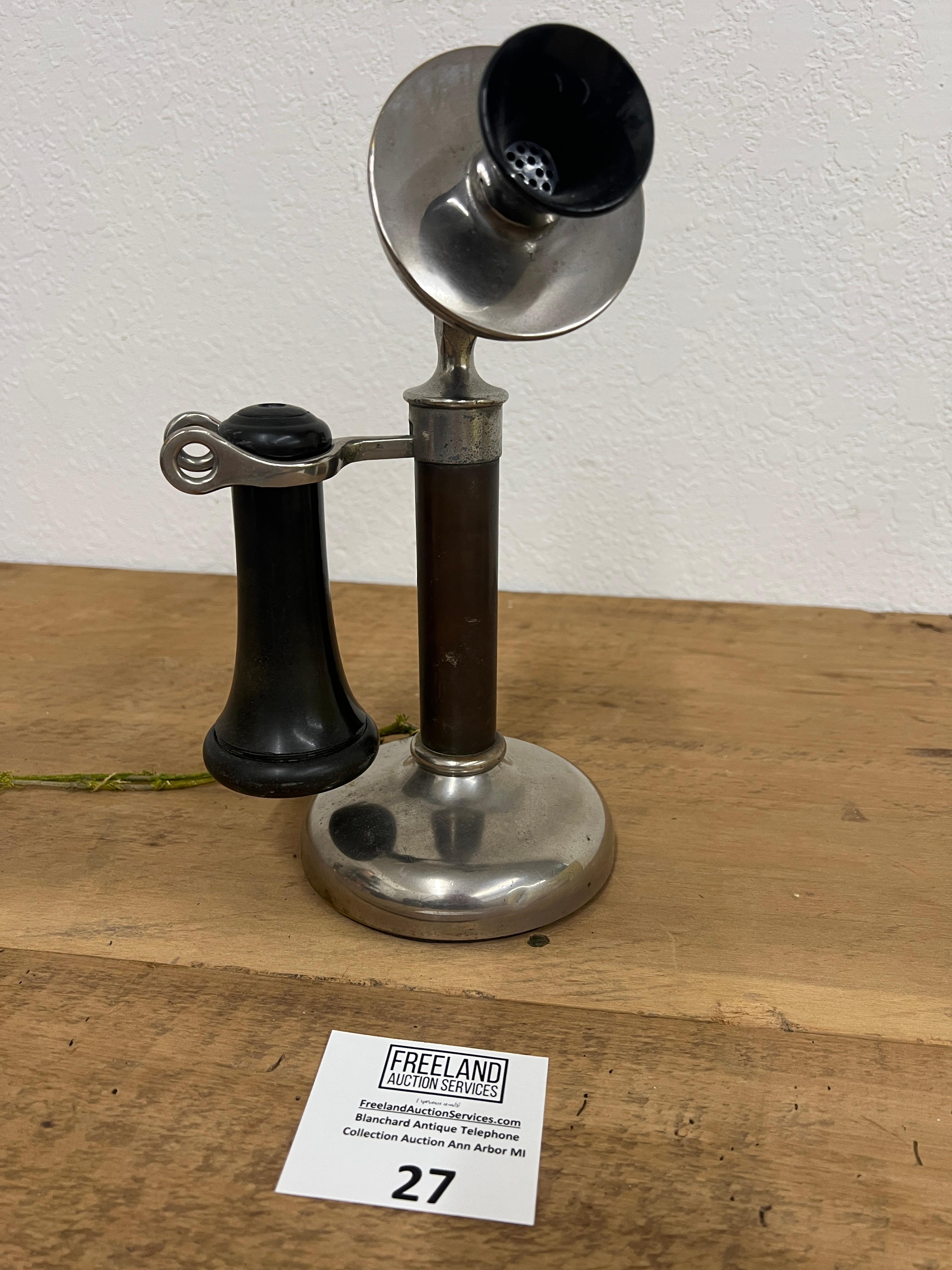 Dean Electric early 1900s nickel candlestick telephone