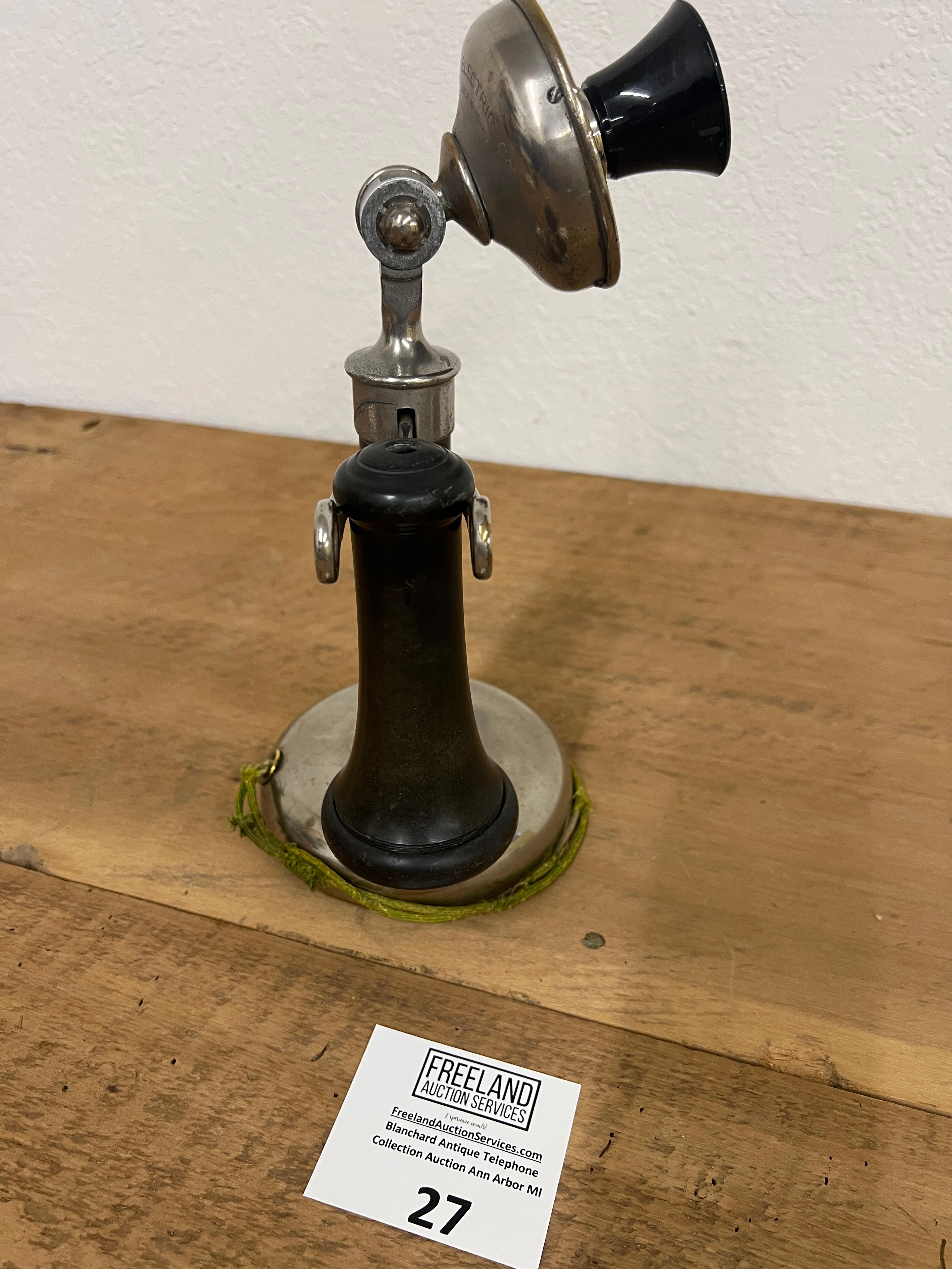 Dean Electric early 1900s nickel candlestick telephone