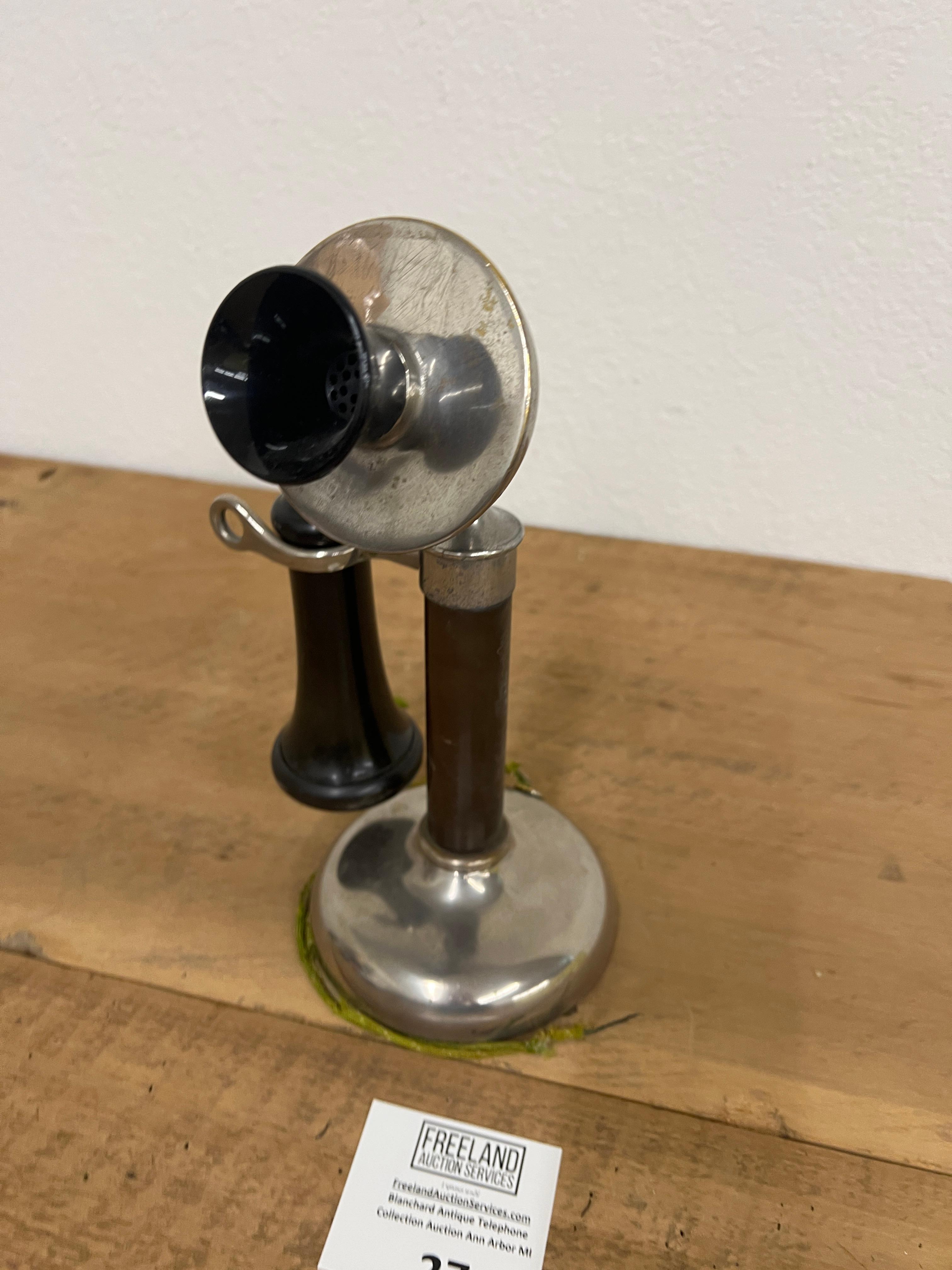 Dean Electric early 1900s nickel candlestick telephone