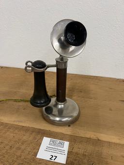 Dean Electric early 1900s nickel candlestick telephone
