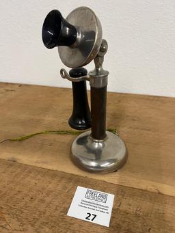 Dean Electric early 1900s nickel candlestick telephone