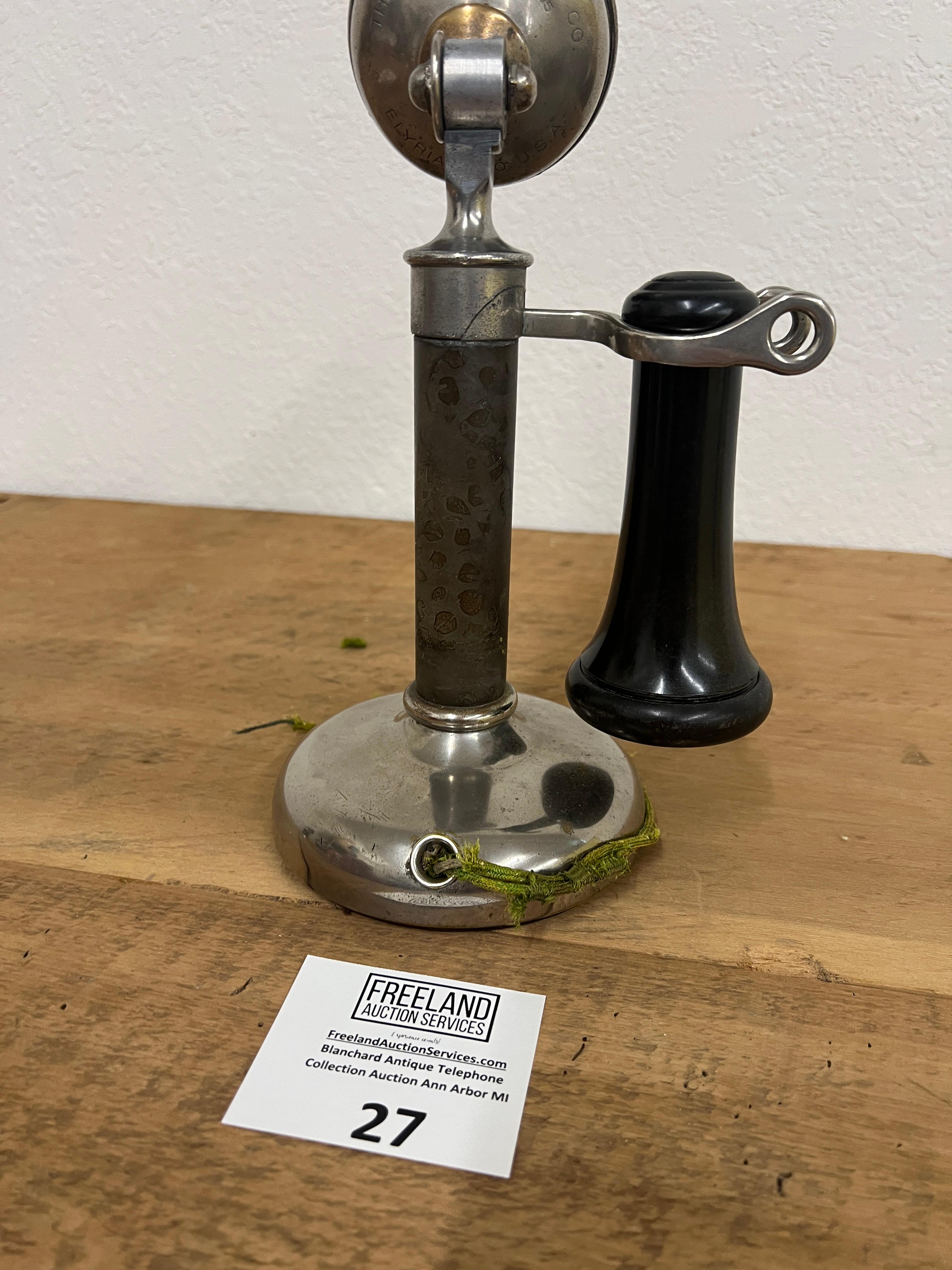 Dean Electric early 1900s nickel candlestick telephone