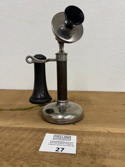 Dean Electric early 1900s nickel candlestick telephone