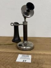Dean Electric early 1900s nickel candlestick telephone